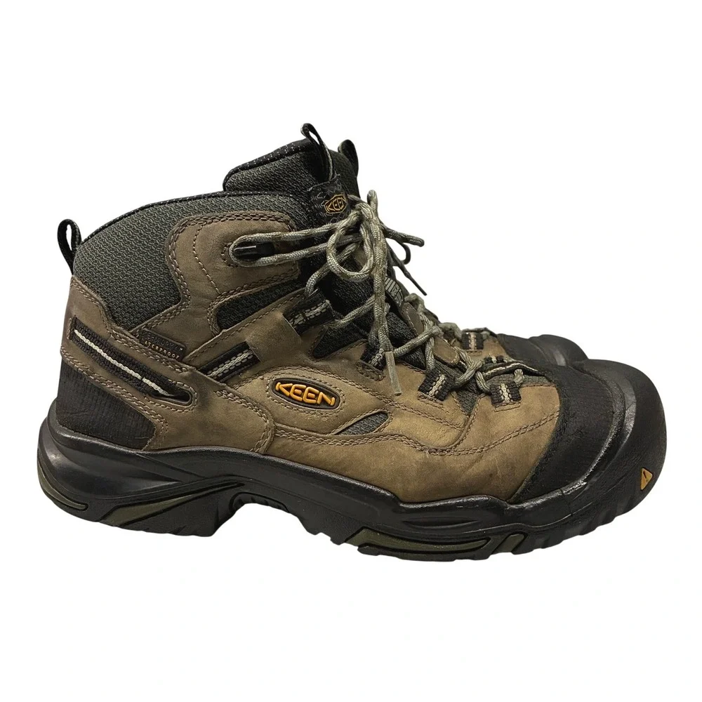 KEEN Utility Waterproof Hiking Boots Mens 10.5EE Brown Steel Toe Work Outdoor